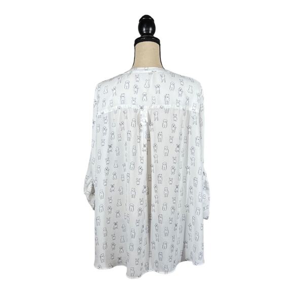 Torrid Harper Georgette Dog Print Blouse - Picture 4 of 6